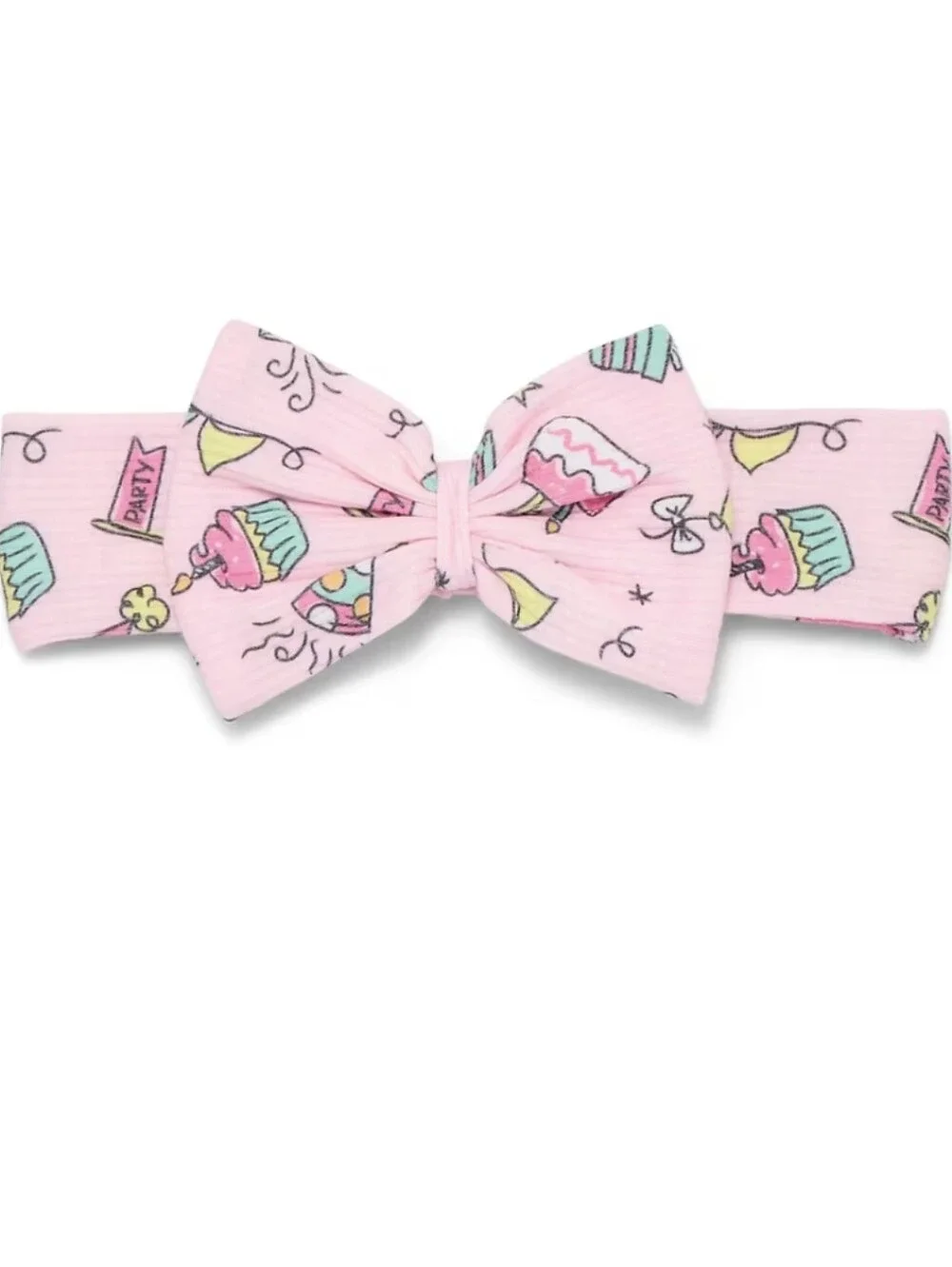 Girls Pink Party Cupcake Tutu Onesie with Matching Bow Headband